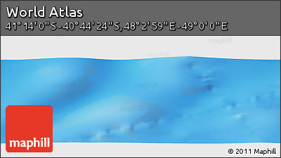 Physical Panoramic Map of the Area around 40° 59' 12" S, 48° 31' 29" E