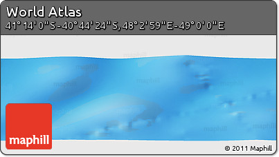 Physical Panoramic Map of the Area around 40° 59' 12" S, 48° 31' 29" E