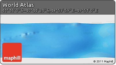 Physical Panoramic Map of the Area around 40° 59' 12" S, 49° 22' 30" E