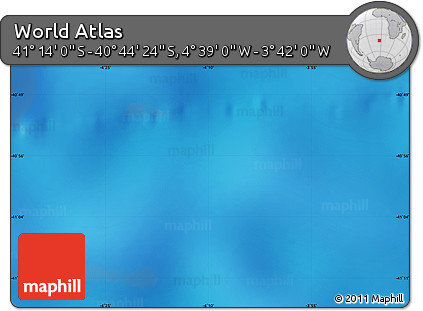 Shaded Relief Map of the Area around 40° 59' 12" S, 4° 10' 30" W