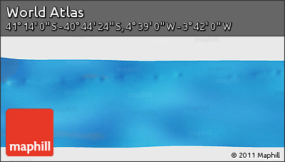 Physical Panoramic Map of the Area around 40° 59' 12" S, 4° 10' 30" W