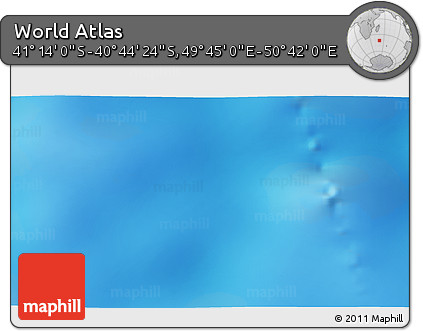 Physical 3D Map of the Area around 40° 59' 12" S, 50° 13' 30" E