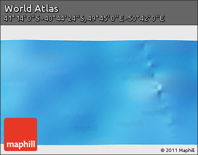 Physical 3D Map of the Area around 40° 59' 12" S, 50° 13' 30" E