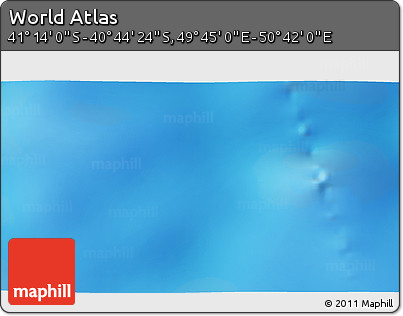 Physical 3D Map of the Area around 40° 59' 12" S, 50° 13' 30" E