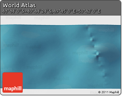 Satellite 3D Map of the Area around 40° 59' 12" S, 50° 13' 30" E