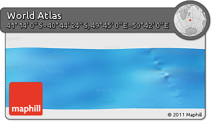 Physical Panoramic Map of the Area around 40° 59' 12" S, 50° 13' 30" E