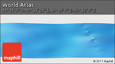 Physical Panoramic Map of the Area around 40° 59' 12" S, 50° 13' 30" E
