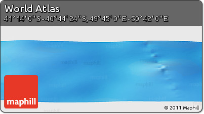 Physical Panoramic Map of the Area around 40° 59' 12" S, 50° 13' 30" E
