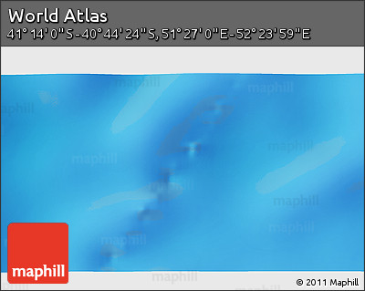 Physical 3D Map of the Area around 40° 59' 12" S, 51° 55' 29" E