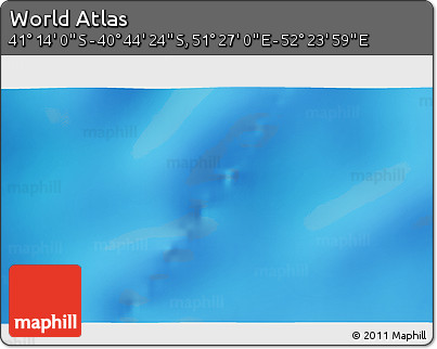 Physical 3D Map of the Area around 40° 59' 12" S, 51° 55' 29" E
