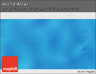 Physical 3D Map of the Area around 40° 59' 12" S, 54° 28' 30" E