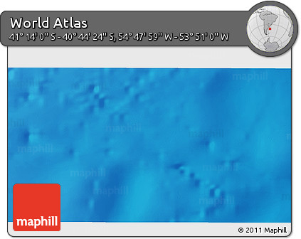 Physical 3D Map of the Area around 40° 59' 12" S, 54° 19' 30" W