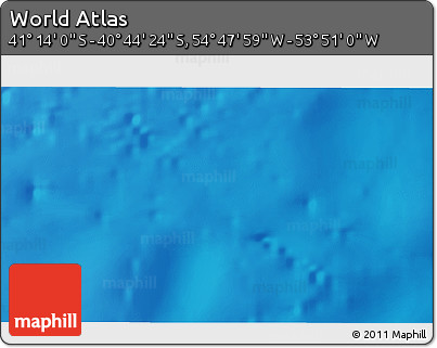 Physical 3D Map of the Area around 40° 59' 12" S, 54° 19' 30" W