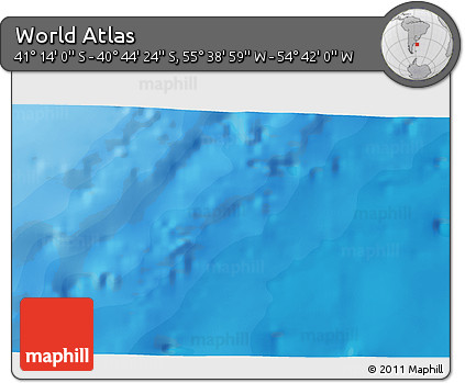 Political 3D Map of the Area around 40° 59' 12" S, 55° 10' 29" W