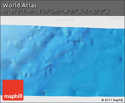 Political 3D Map of the Area around 40° 59' 12" S, 55° 10' 29" W