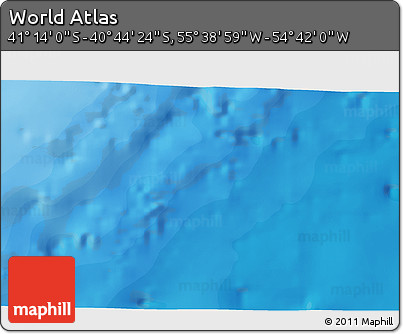 Political 3D Map of the Area around 40° 59' 12" S, 55° 10' 29" W