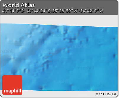 Shaded Relief 3D Map of the Area around 40° 59' 12" S, 55° 10' 29" W