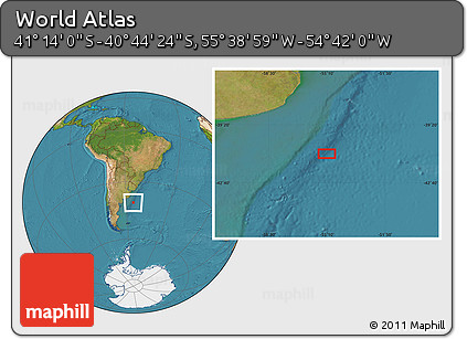 Satellite Location Map of the Area around 40° 59' 12" S, 55° 10' 29" W