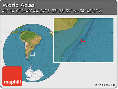 Satellite Location Map of the Area around 40° 59' 12" S, 55° 10' 29" W