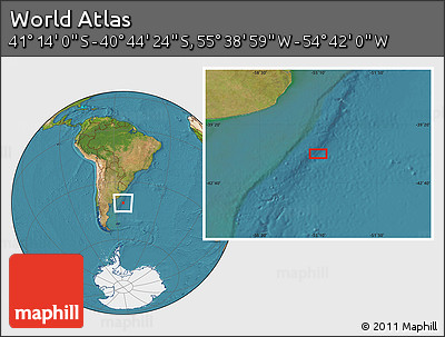 Satellite Location Map of the Area around 40° 59' 12" S, 55° 10' 29" W