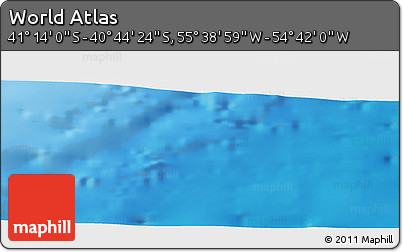 Shaded Relief Panoramic Map of the Area around 40° 59' 12" S, 55° 10' 29" W