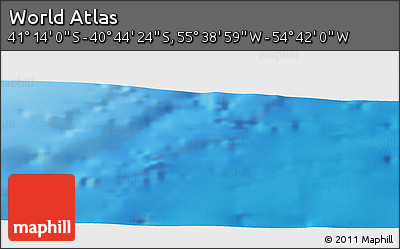 Shaded Relief Panoramic Map of the Area around 40° 59' 12" S, 55° 10' 29" W