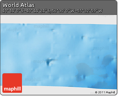 Physical 3D Map of the Area around 40° 59' 12" S, 56° 1' 29" W
