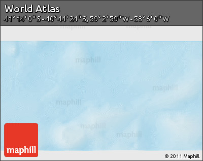 Physical 3D Map of the Area around 40° 59' 12" S, 58° 34' 30" W