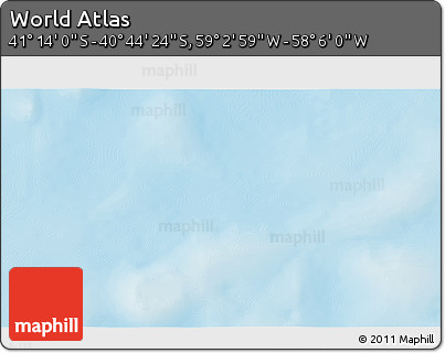 Physical 3D Map of the Area around 40° 59' 12" S, 58° 34' 30" W