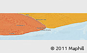 Political Panoramic Map of the area around 40° 59' 12" S, 62° 49' 30" W
