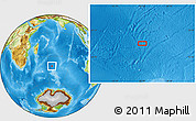 Physical Location Map of the area around 40° 59' 12" S, 65° 31' 30" E