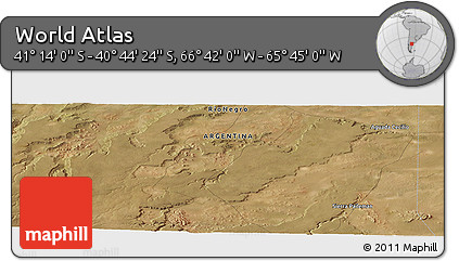 Satellite Panoramic Map of the Area around 40° 59' 12" S, 66° 13' 29" W