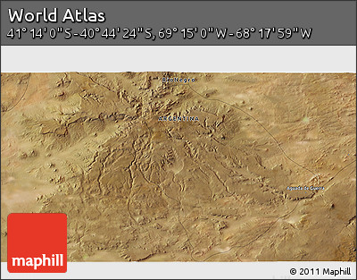 Satellite 3D Map of the Area around 40° 59' 12" S, 68° 46' 30" W