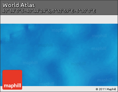 Shaded Relief 3D Map of the Area around 40° 59' 12" S, 6° 1' 30" E