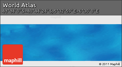 Physical Panoramic Map of the Area around 40° 59' 12" S, 6° 1' 30" E
