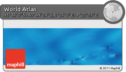 Physical Panoramic Map of the Area around 40° 59' 12" S, 6° 52' 30" E