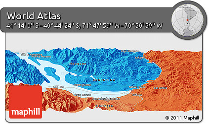 Political Panoramic Map of the Area around 40° 59' 12" S, 71° 19' 29" W