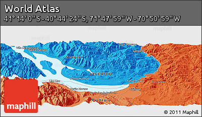 Political Panoramic Map of the Area around 40° 59' 12" S, 71° 19' 29" W