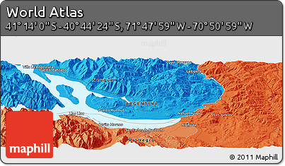 Political Panoramic Map of the Area around 40° 59' 12" S, 71° 19' 29" W