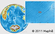 Physical Location Map of the area around 40° 59' 12" S, 72° 19' 29" E