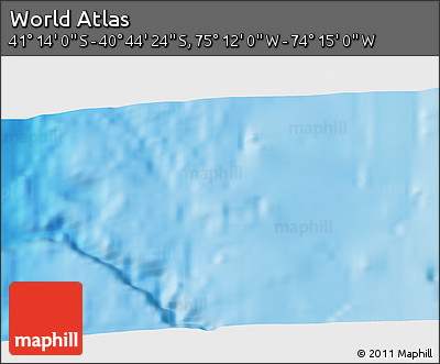 Physical 3D Map of the Area around 40° 59' 12" S, 74° 43' 29" W
