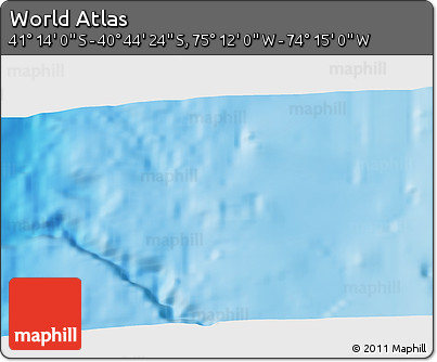 Physical 3D Map of the Area around 40° 59' 12" S, 74° 43' 29" W
