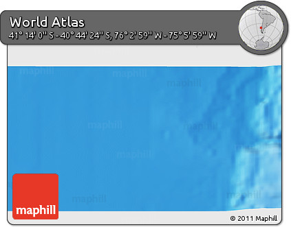 Physical 3D Map of the Area around 40° 59' 12" S, 75° 34' 29" W