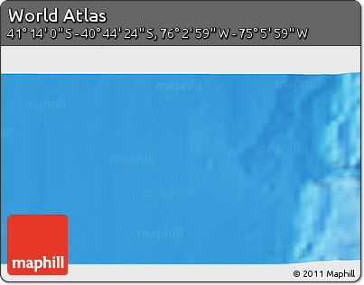 Physical 3D Map of the Area around 40° 59' 12" S, 75° 34' 29" W
