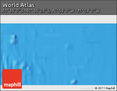 Physical 3D Map of the Area around 40° 59' 12" S, 76° 25' 30" W