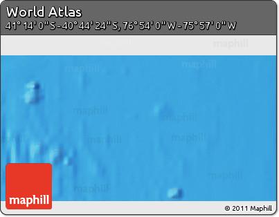 Physical 3D Map of the Area around 40° 59' 12" S, 76° 25' 30" W