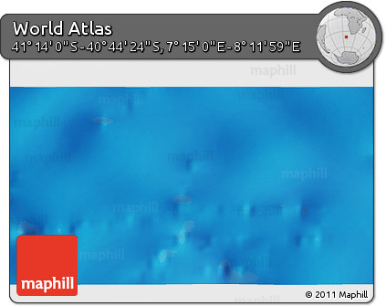 Physical 3D Map of the Area around 40° 59' 12" S, 7° 43' 29" E