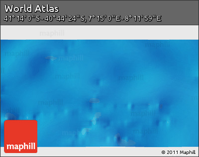 Physical 3D Map of the Area around 40° 59' 12" S, 7° 43' 29" E