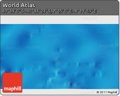 Physical 3D Map of the Area around 40° 59' 12" S, 7° 43' 29" E