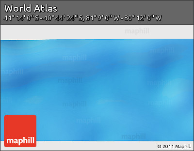 Physical 3D Map of the Area around 40° 59' 12" S, 80° 40' 30" W